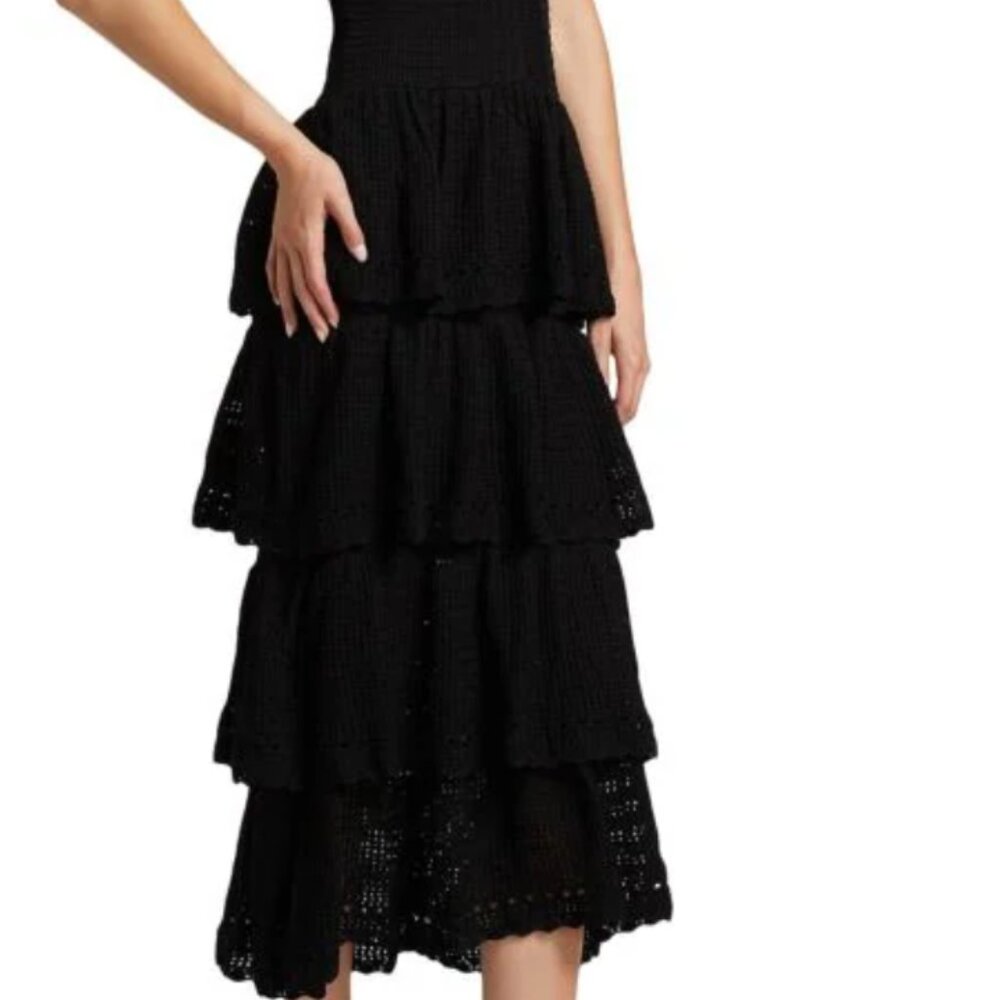 Black Lace Crochet Dress Farm RIO